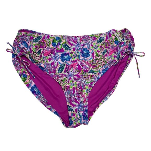 Stella Parker Collection Womens Floral Bikini Bottoms Size 22W Pink Blue New - Picture 1 of 5